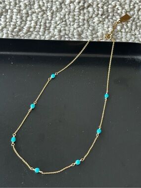 Judith Bright 7 stone Necklace with natural Turquoise